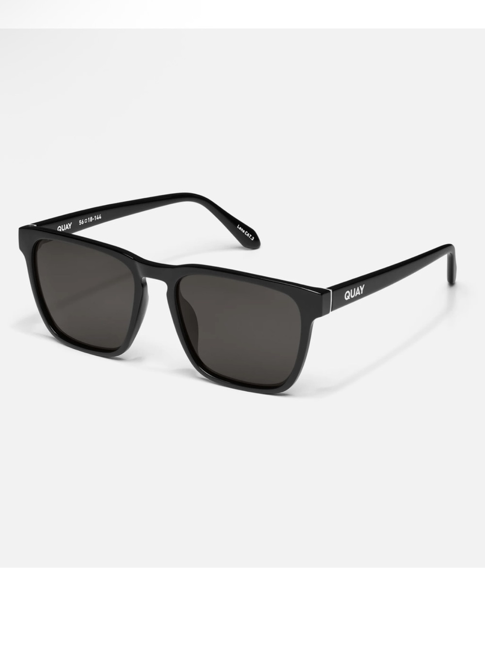 NIB Quay Unplugged 56mm Polarized Square Sunglasses black unisex